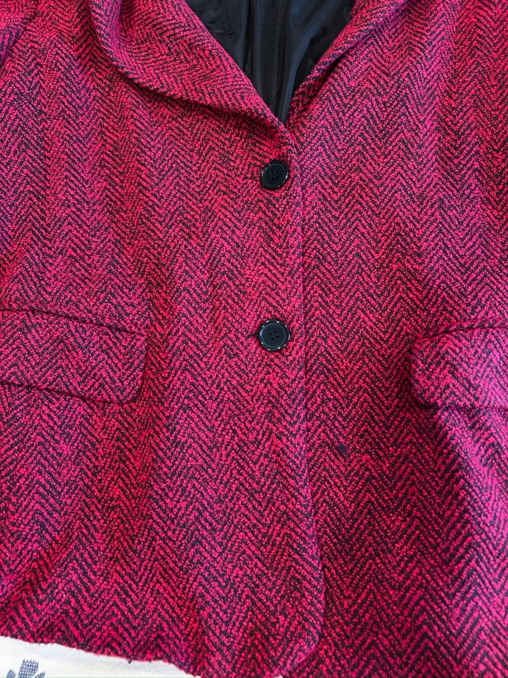 Red Herringbone Blazer Jacket from Appleseed’s | Size 18 - Picture 3 of 4